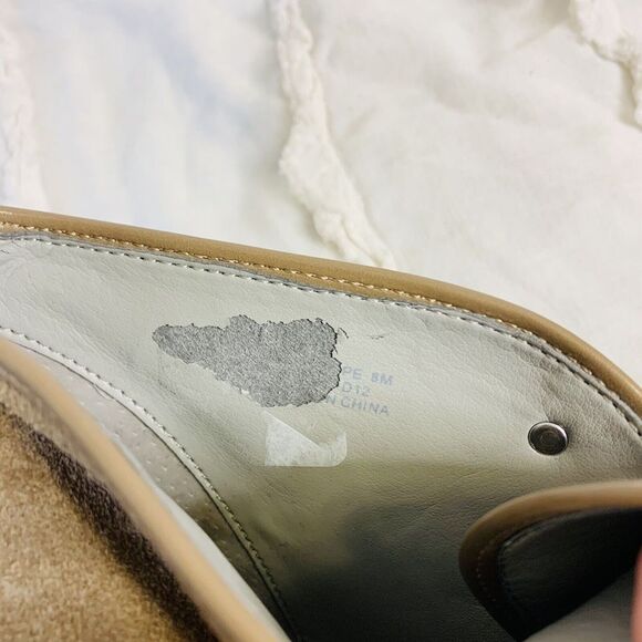 Calvin Klein (8) Penelope Wedge Booties Womens Tan Suede Lace-Up Ankle - Picture 9 of 9